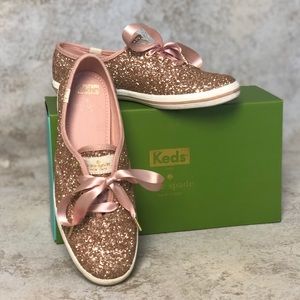 Kate Spade NY Glitter Keds Rose Gold